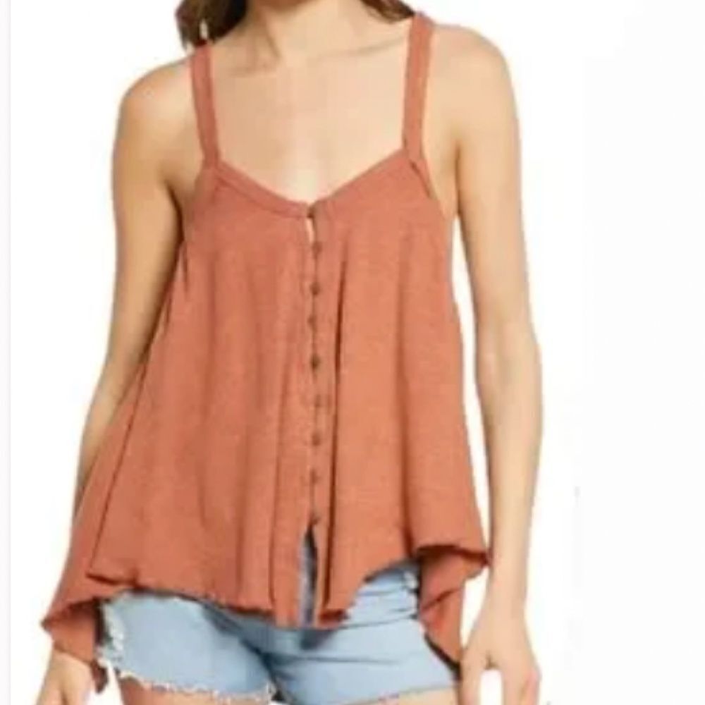 Free People We the Free Dream Weaver Flowy Trapeze Tank Top Crop Medium